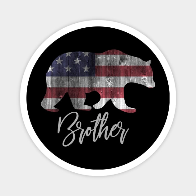 Brother Bear 4th of july flag american Magnet by sevalyilmazardal